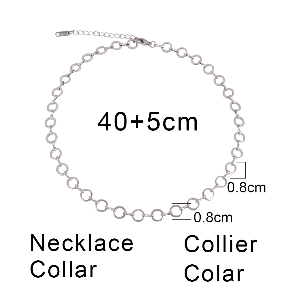 Goudkleurige Dikke Ketting Choker Ketting 316L Roestvrijstalen Halsketting Voor Dames Kettingen Mode Sieraden Feest: Staal Kleur