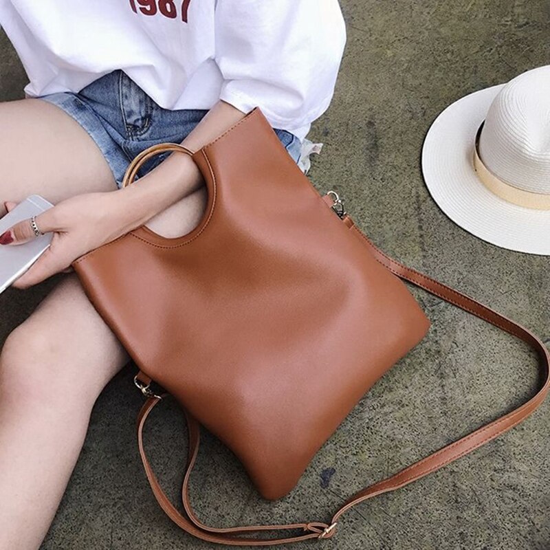 Vintage Ring Vouwen Envelop Tassen 2 Stks/set Schoudertas Hoge Capaciteit Pu Lederen Portemonnees En Handtas Vrije Tijd Tas Voor Vrouwen