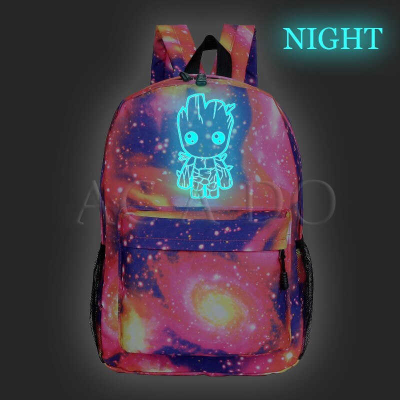 Guardiani della Galassia Luminoso Zaino IO sono GROOT Capretti Delle Ragazze Dei Ragazzi Del Computer Portatile Mochila Donne Degli Uomini Adolescenti Nuovo Modello di Scuola zaino: 15