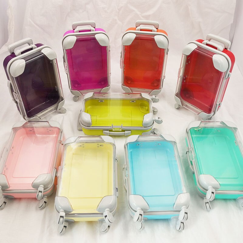 10 pièces faux cils boîte d'emballage rose bagages cils valise vison cils emballage moelleux et bouclé case vide: mix