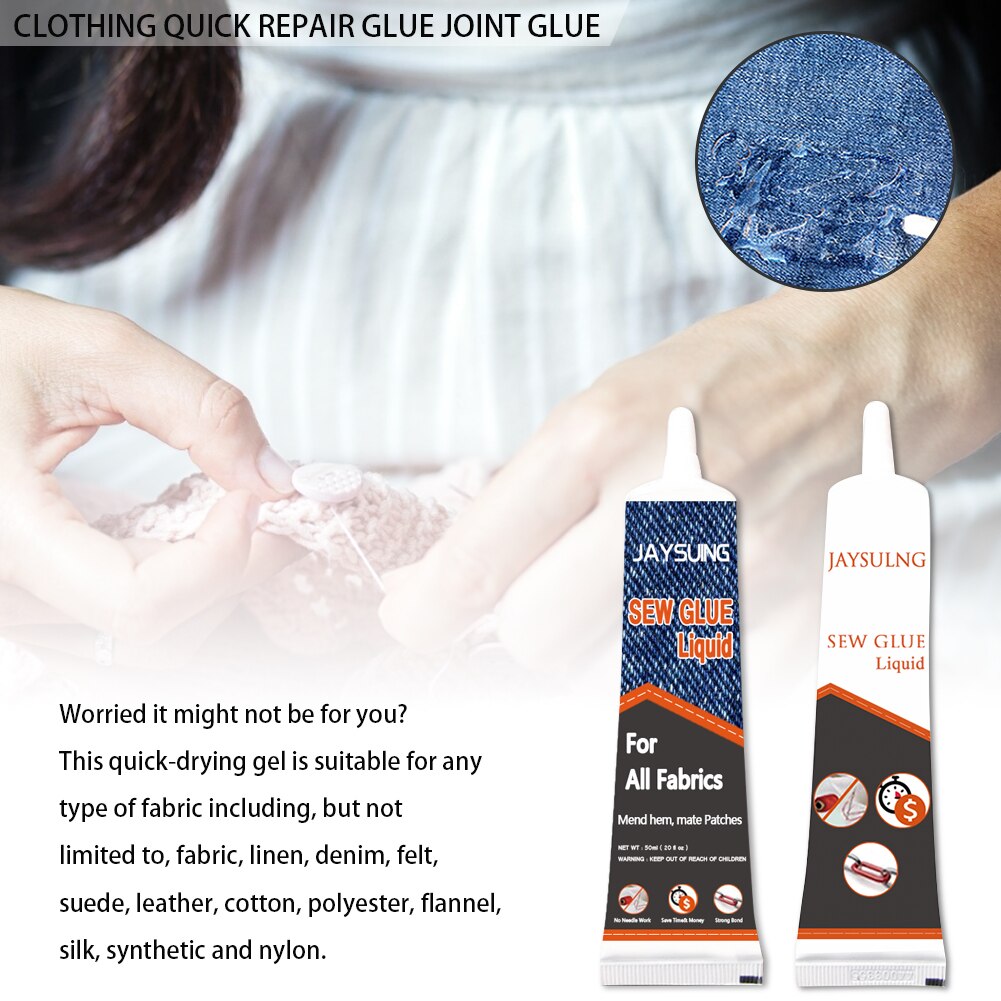 Pegamento líquido para coser, pegamento de secado rápido para tela instantánea de cuero, pegamento líquido ultraadherente para coser, pegamento multifunción para reparación de ropa, 1 unidad