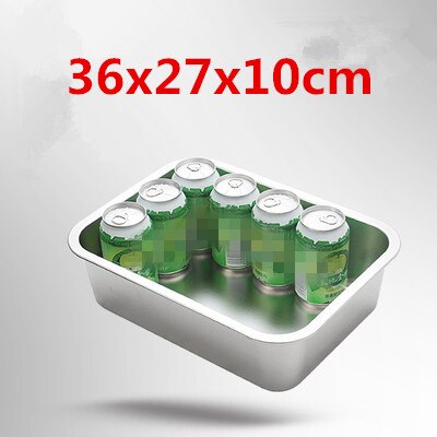 304 stainless steel buffet plate vegetable plate fruit plate barbecue plate Food plate Flat Bottom rectangle Basin Have Lid: 36x27x10cm tray