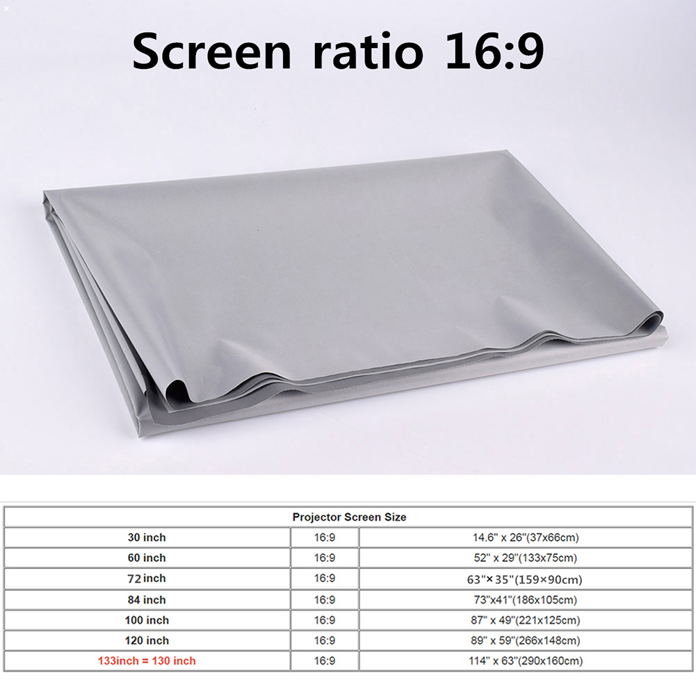 4k HD Portable Projector Screen 16:9 Metal Anti Light Curtain Reflective Fabric Cloth For YG300 XGIMI H3 HALO Mogo Xiaomi