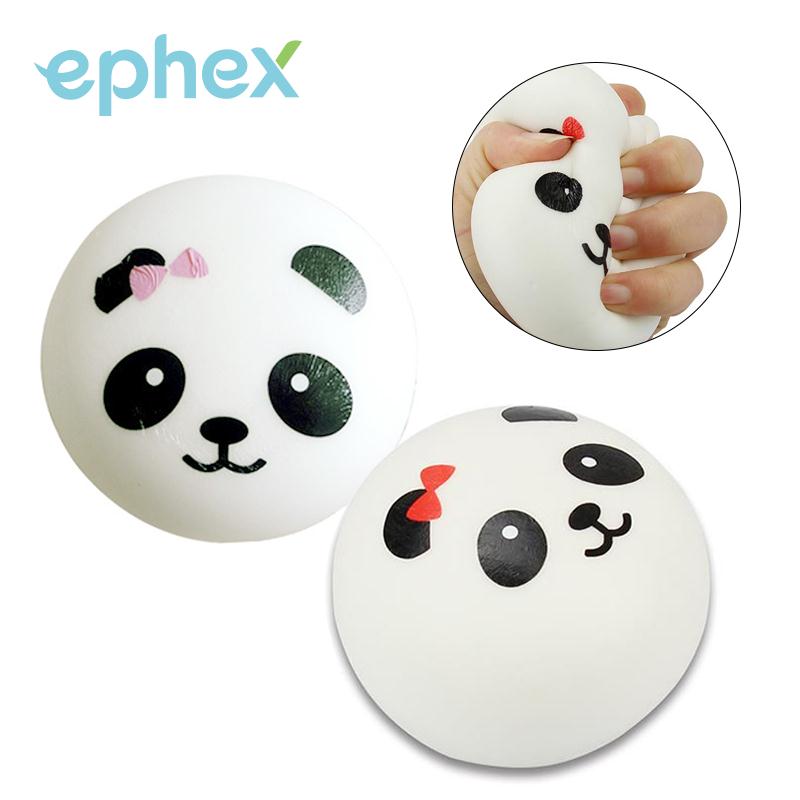 Ephex Weiß 7cm Party Favors Squishy Spielzeug Nette Panda Brot Charme Lustige Simulation Gurt Zubehör