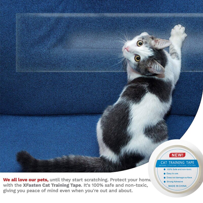Gato cinta de entrenamiento para Protector para muebles antirrasguños PadsGuard Mat gatos rascador de cuero Protector de sillas de la cinta