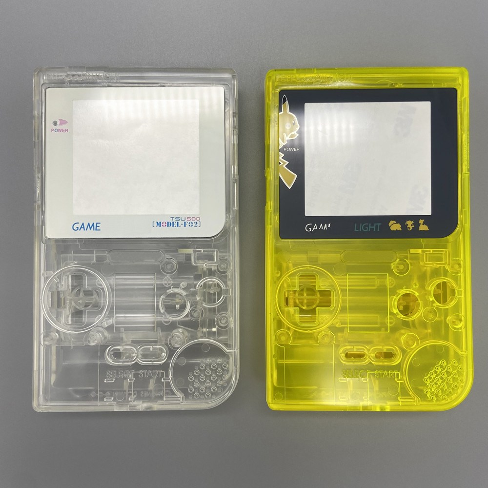 Plastic shell cover for game boy, light for gbl game console/gamepad, full shell repair replacement with glass lens