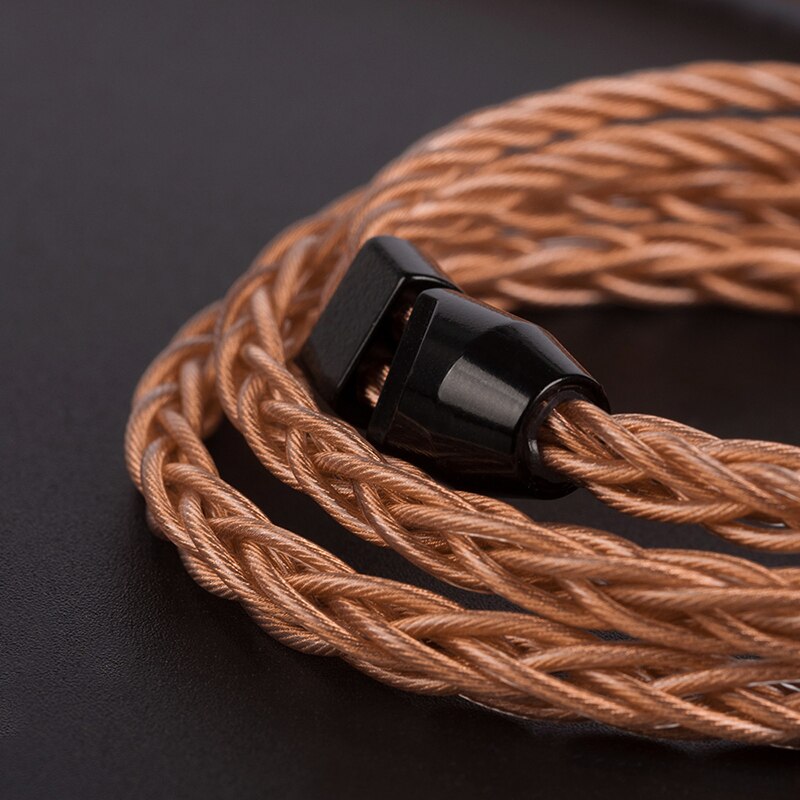 Yinyoo-Cable de cobre y cristal de alta gama, conector MMCX/2PIN mejorado de 8 núcleos, 2,5/3,5/4,4 MM, para BLON BL-01 KZ EDX
