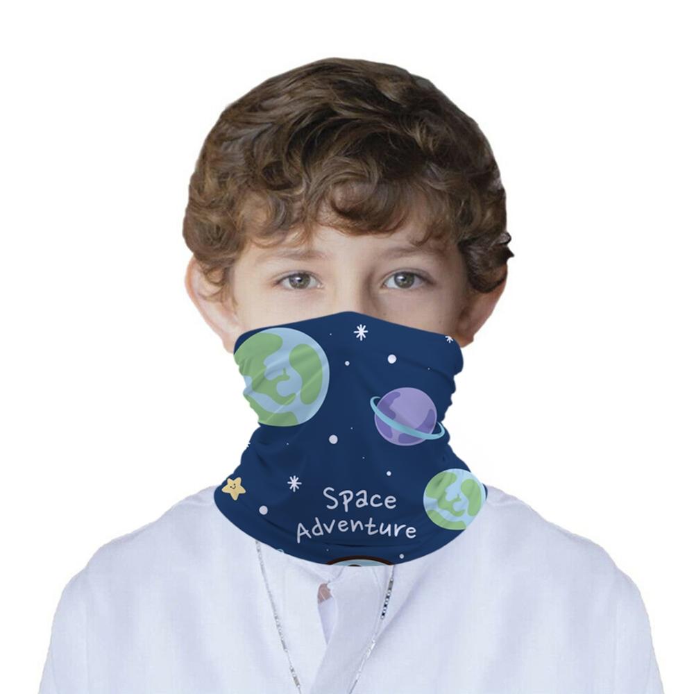 Cartoon Cat Space Kids Head/Face/Mask Neck Bandana Scarf Dual-use Magic Tube HeadScarf Cycling Sport Headwear Turban Balaclava: B