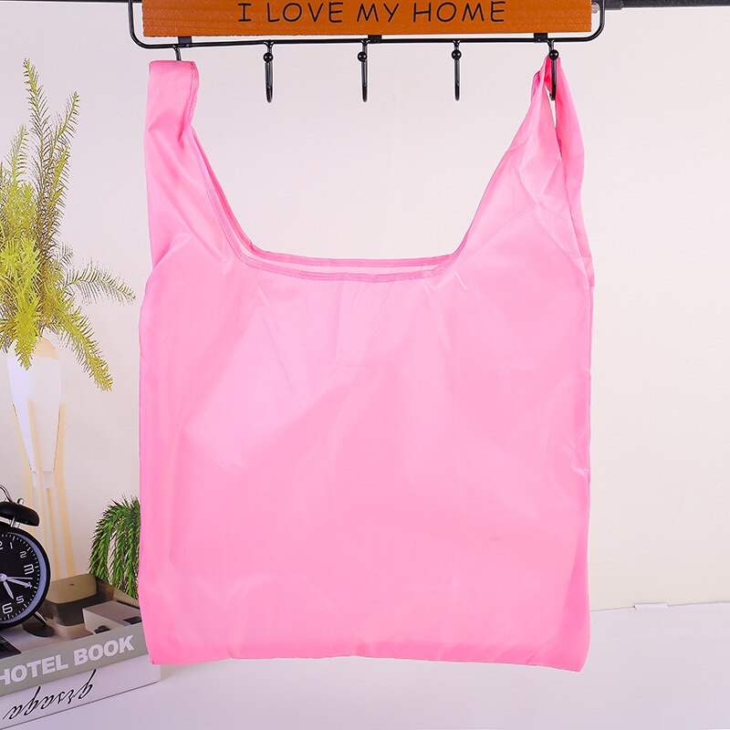 Shopping Bag riciclabile Ecologico Riutilizzabile Viaggi Tote Sacchetto di Nylon Piegante della Borsa del Sacchetto di Libro Stampato Sacchetto: Colore rosa