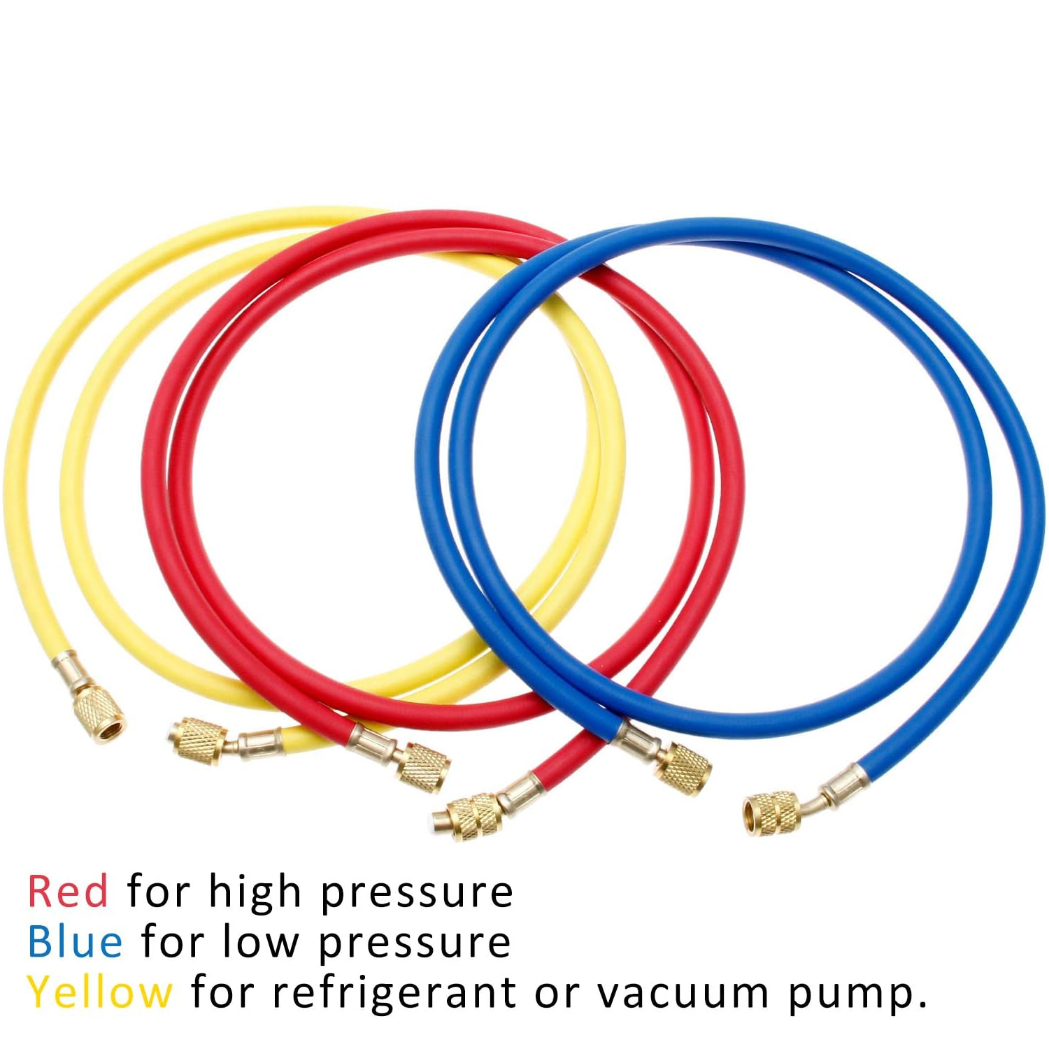 R410a st kylmedelsslangar för ac, 3 färger, 1/4 " sae, -5/16 sae-gänga, 800-4000 psi arbetstryck, passar för  r134a vvs-system