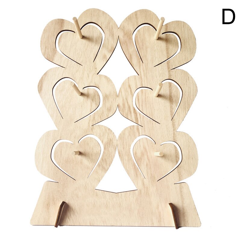 Soportes de madera para Donuts, soporte con forma de corazón para boda, de cumpleaños, expositor de Donuts, decoración esquinera D6