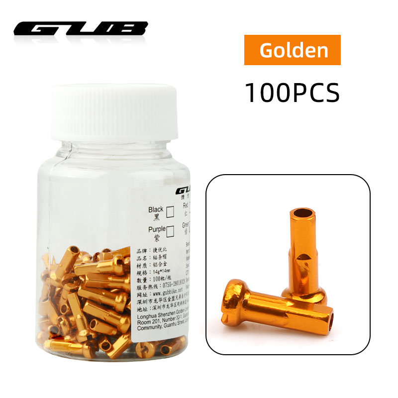 Gub 100 stk eiker nipler cnc-maskinerte elokserte  g14 eiker caps legering lett vekt flerfarge alternativer sykkel hjul felg deler: Snakket brystvorten gylden