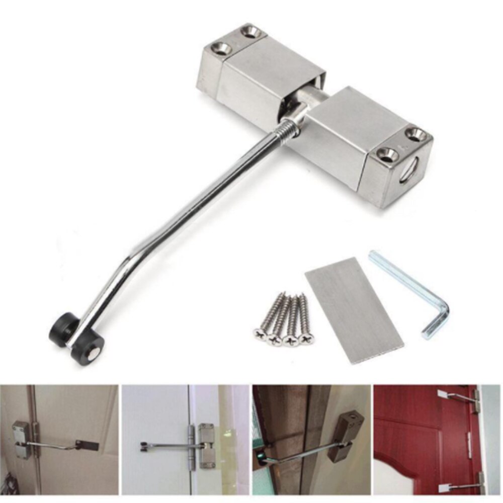 Door Closer Stainless Steel Automatic Door Closer Invisible Door Spring Buffer Door Closers Home Door Accessories1