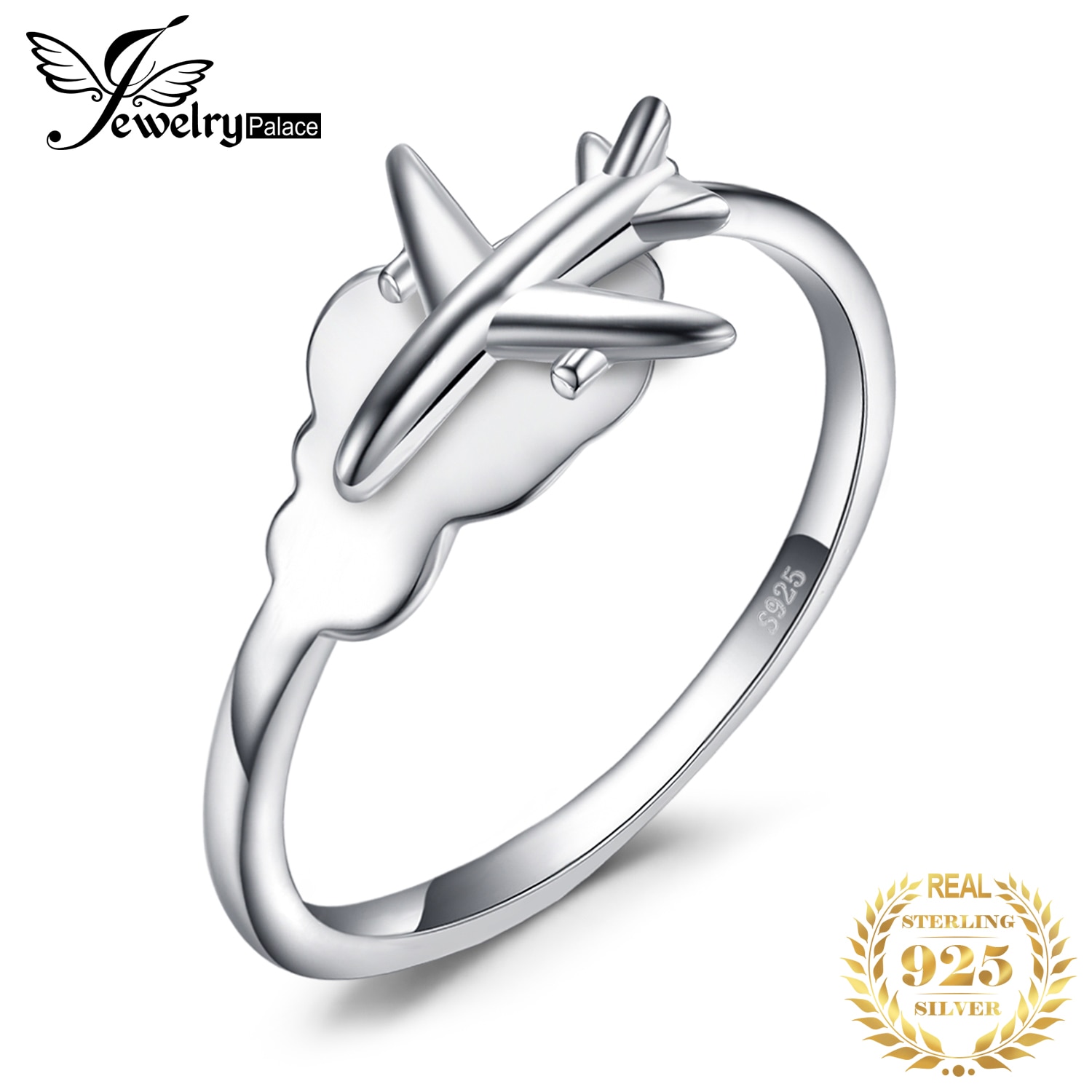 Jewelrypalace Global Vliegtuig Ring 925 Sterling Zilveren Ringen Voor Vrouwen Open Stapelbaar Ringen Zilver 925 Sieraden Fijne Sieraden