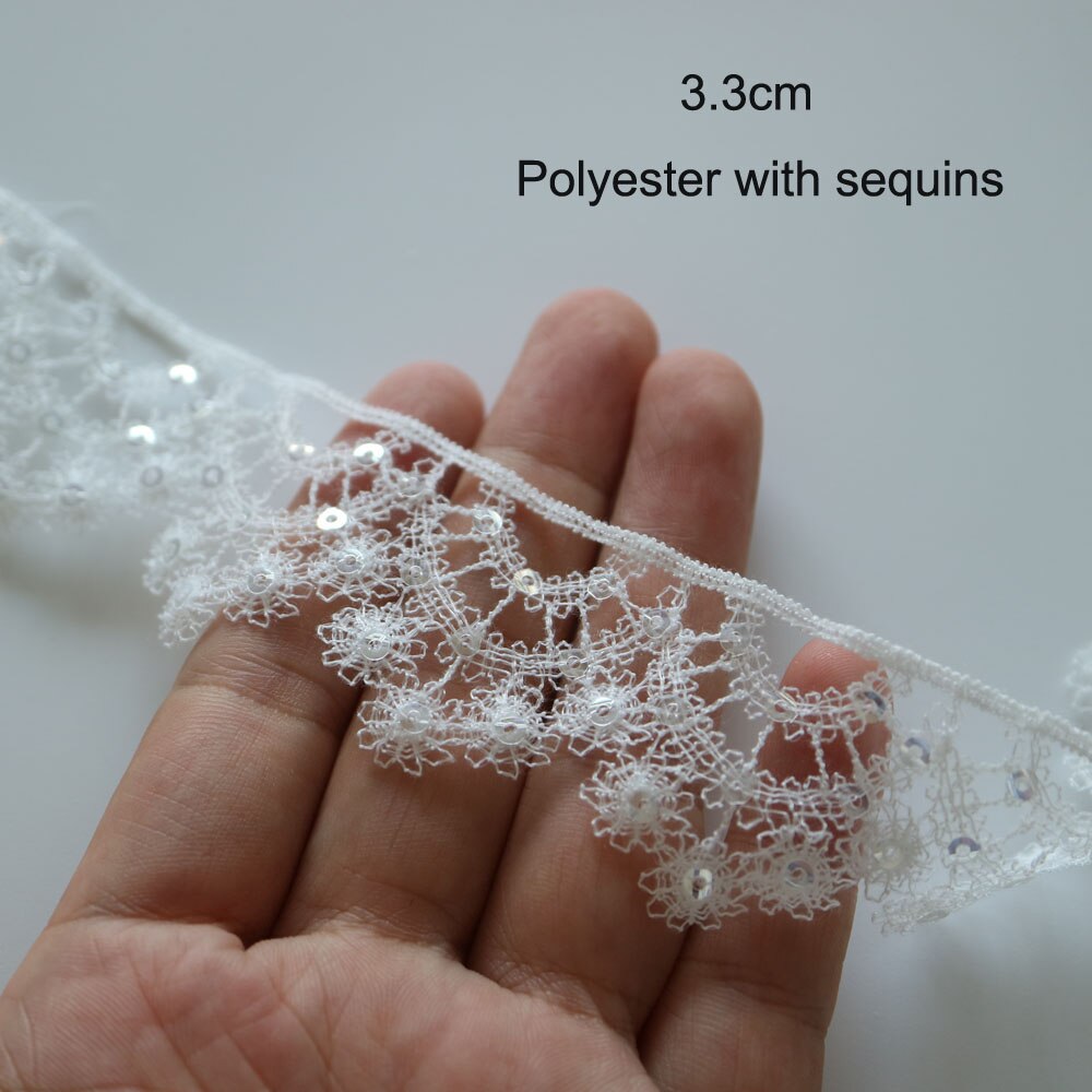 Adornos de encaje de algodón bordado de 5 yardas para ropa, adornos de encaje de flores suaves y cintas de costura para manualidades, accesorios DIY para vestidos: FSFH-6423-5yardR15