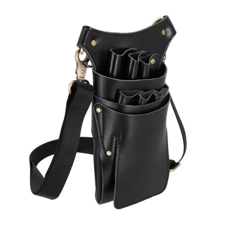 Haar Stylist Pocket Kappers Tool Pu Leer Pouch Schaar Tas Met Riem X7YA