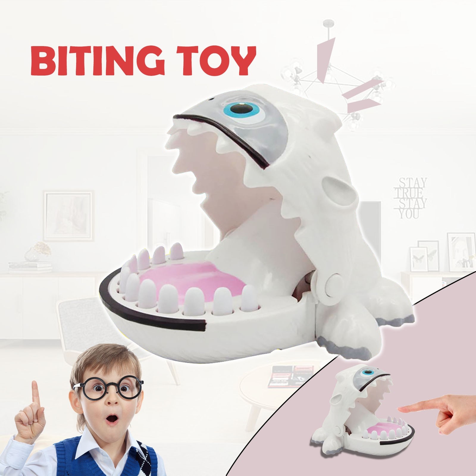 Bijten Wit Man Speelgoed Bijten Vinger Game Tandarts Game Mond Abs Speelgoed Funny Novel Decompressie Speelgoed Voor Kinderen