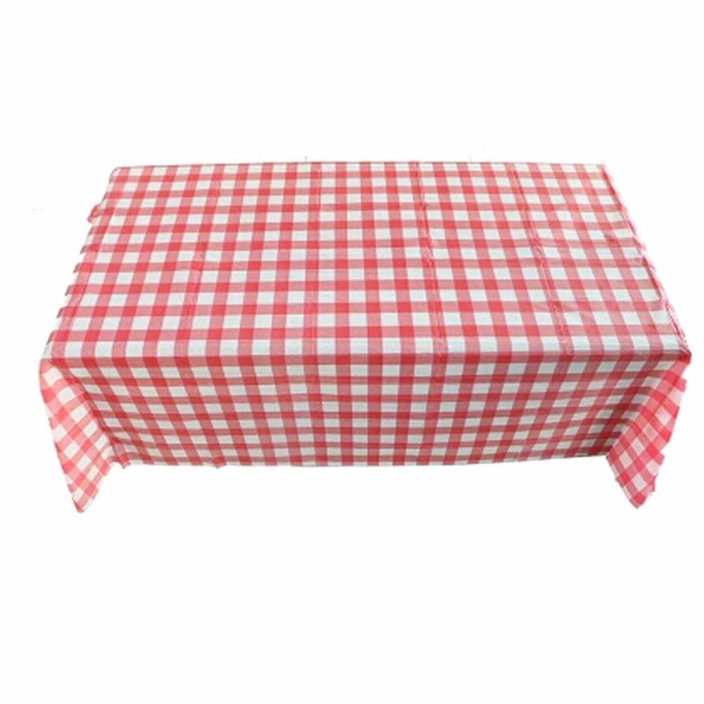 1 PC 180cm*180cm Red Gingham Plastic Disposable party Tablecloth Tablecover For Party Outdoor Picnic BBQ