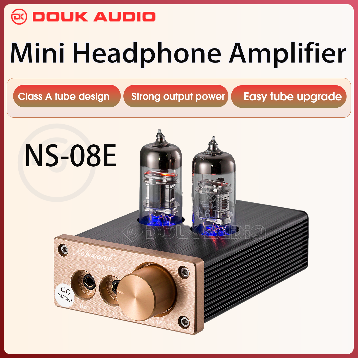 Fone de ouvido douk com mini tubo de vácuo, amplificador, melhor pré-amplificador de áudio estéreo