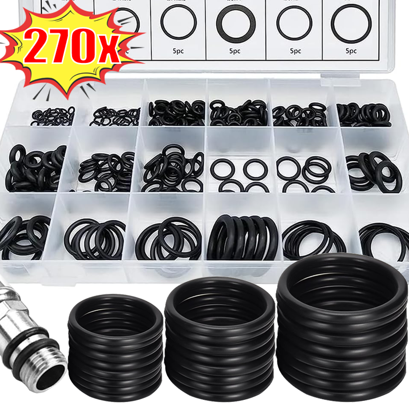 Juego de juntas de sellado de junta tórica redonda de caucho de nitrilo, juntas de arandela elásticas resistentes al aceite, sellos para grifo, herramienta de Hardware de reparación de plomería