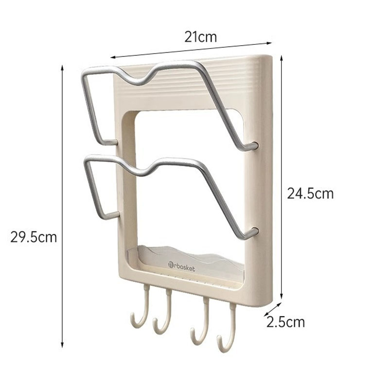 Hårtorkshållare väggmonterad hårtorksförvaringsorganisatör med hyllkrokar multifunktionell borrfri hushållsförvaringshylla: Default Title