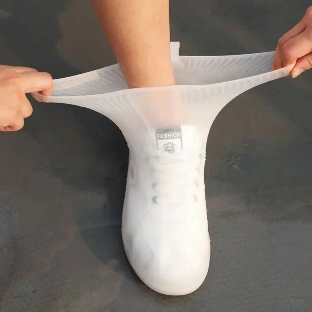 Regenschuhschutz, ein Paar wiederverwendbare Gummi-Überschuhe, wasserdicht, für Schuhe, Stiefel, Protektoren, Silikonausrüstung