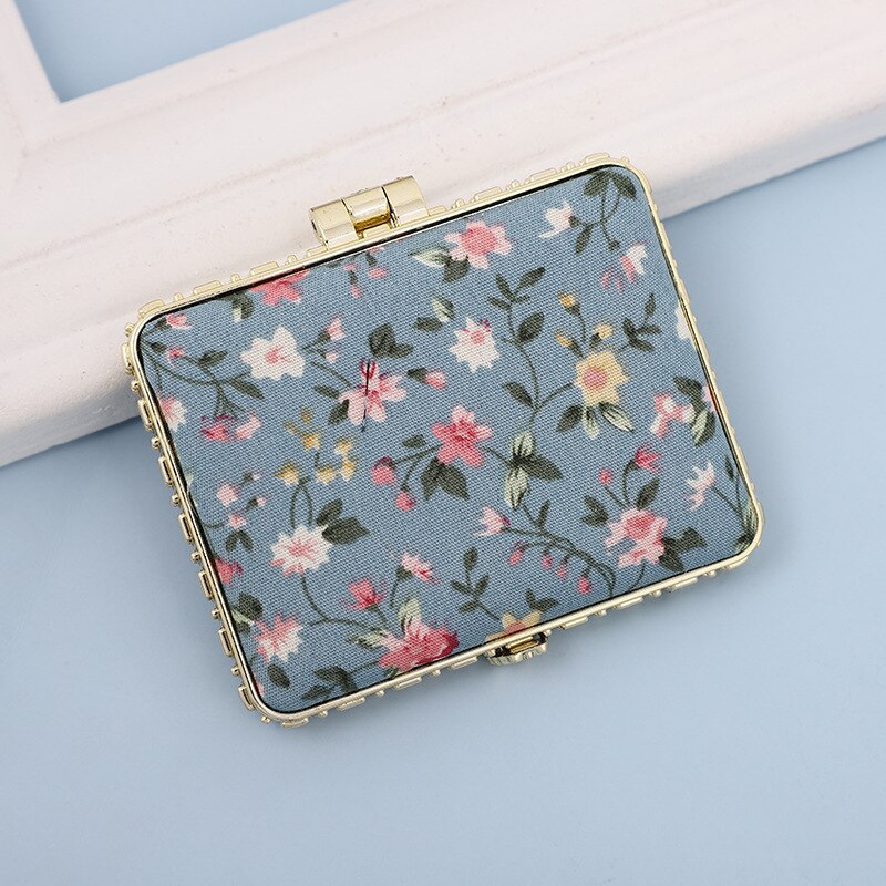 Mini Makeup Compact Pocket Floral Mirror Portable Two-side Folding Make Up Mirror Women Vintage Cosmetic Mirrors For: 9