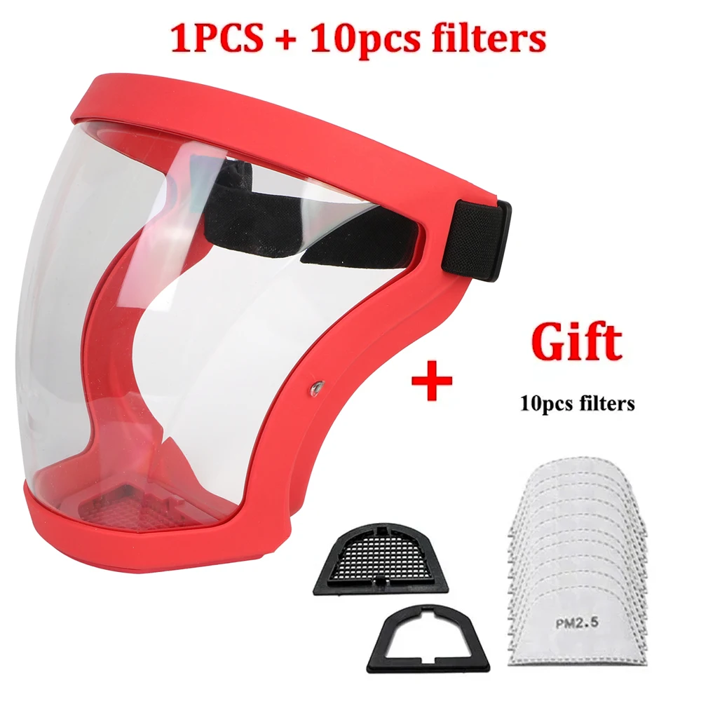 Masque de protection facial complet, tête transparente, couvercle de protection pour les yeux, lunettes, visières d'écran, Anti-poussière, coupe-vent, Anti-buée, outils de cuisine