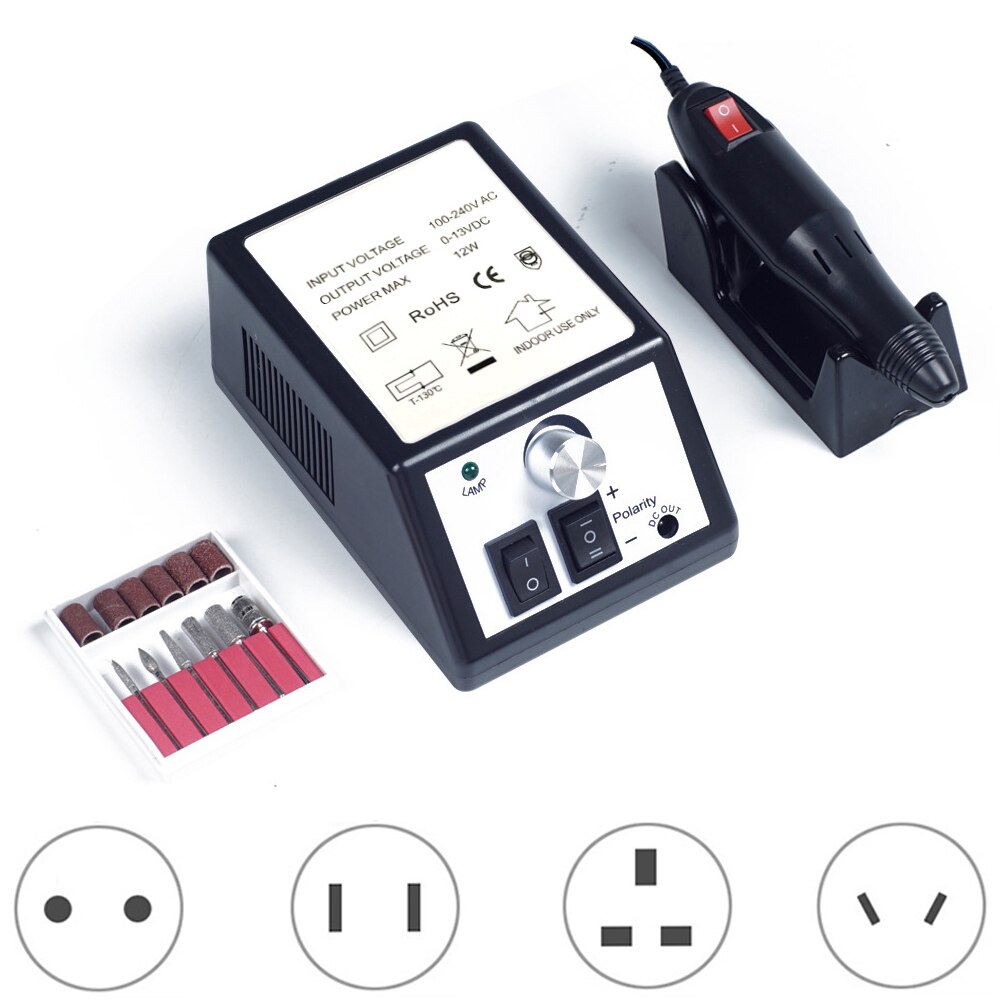 30000 Rpm Nail Boor Machine Set 40W Manicure Machine Apparaat Voor Manicure Pedicure Kit Pro Elektrische Nagelvijl voor Nail: 20000rpm-black
