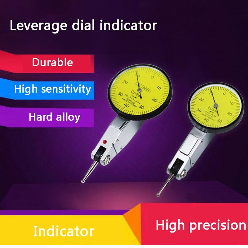 Dial Indicator Lever Calibration Indicator High Precision Dial Dial Indicator Measuring Instrument 0-0.8mm One Piece CH