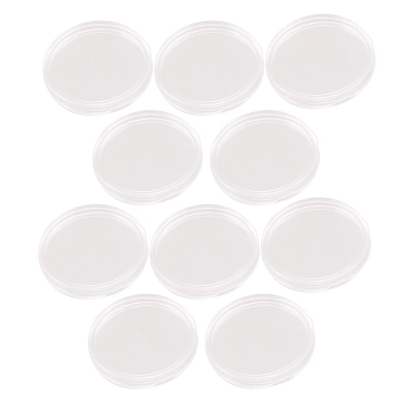 10 st transparent liten myntlåda i plast: 30mm
