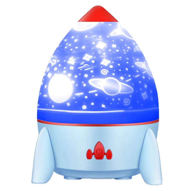Children's Music Night Light Projector, 360 degree Rotating LED, USB Rechargeable Sleep Light,: Blue