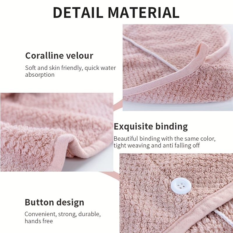 Toalla turbante para secar el cabello, gorro para el cabello seco de Color sólido, toalla de secado rápido, envolturas para la cabeza de baño suaves Unisex