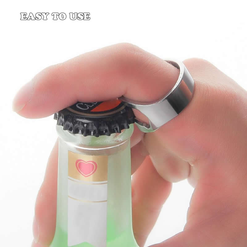 Abridor de garrafa criativo de aço inoxidável, 22mm, portátil, formato de anel, abridor de cerveja, ao ar livre, edc, cozinha doméstica, dropshipping