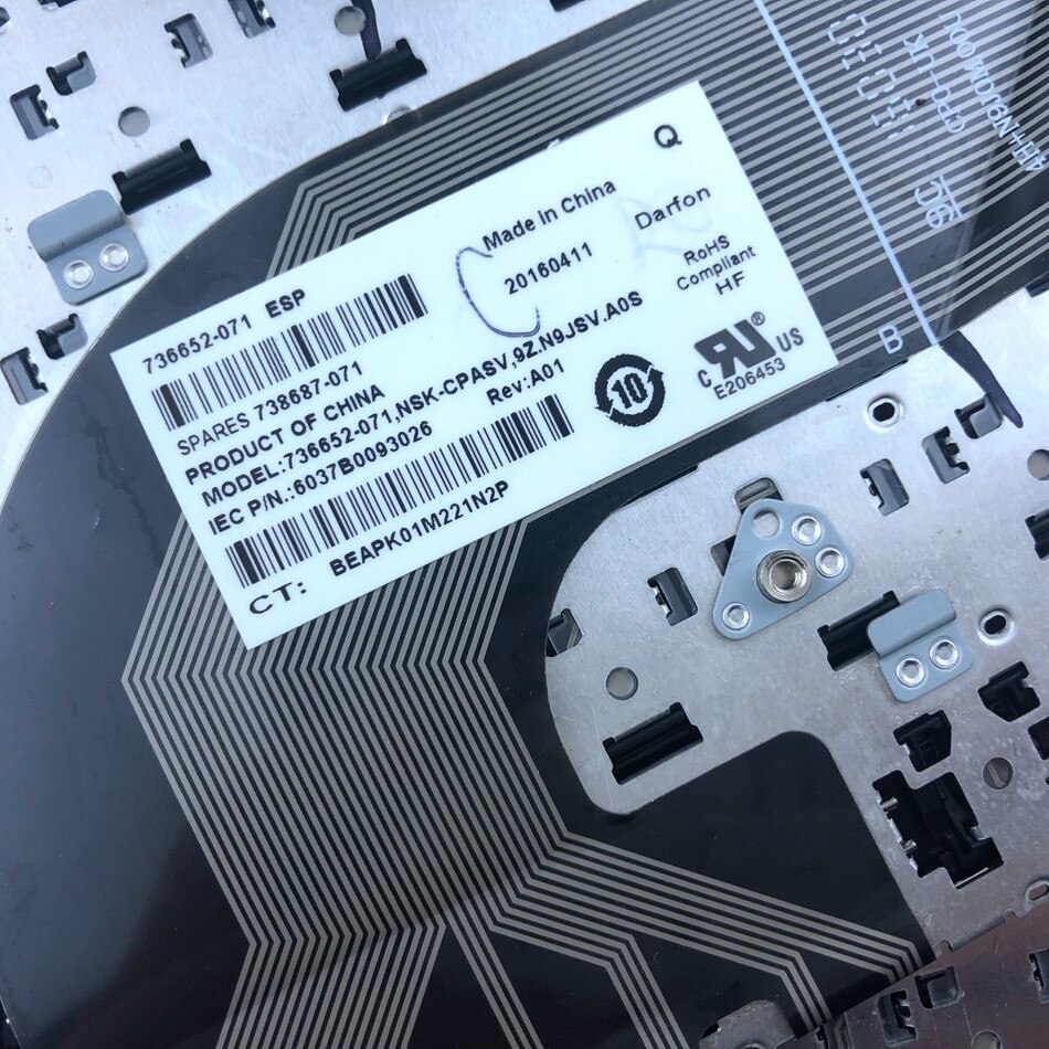 Spanish Laptop keyboard for HP ProBook 640 440 445 G1 640 645 430 738687-071 Without frame SP Layout