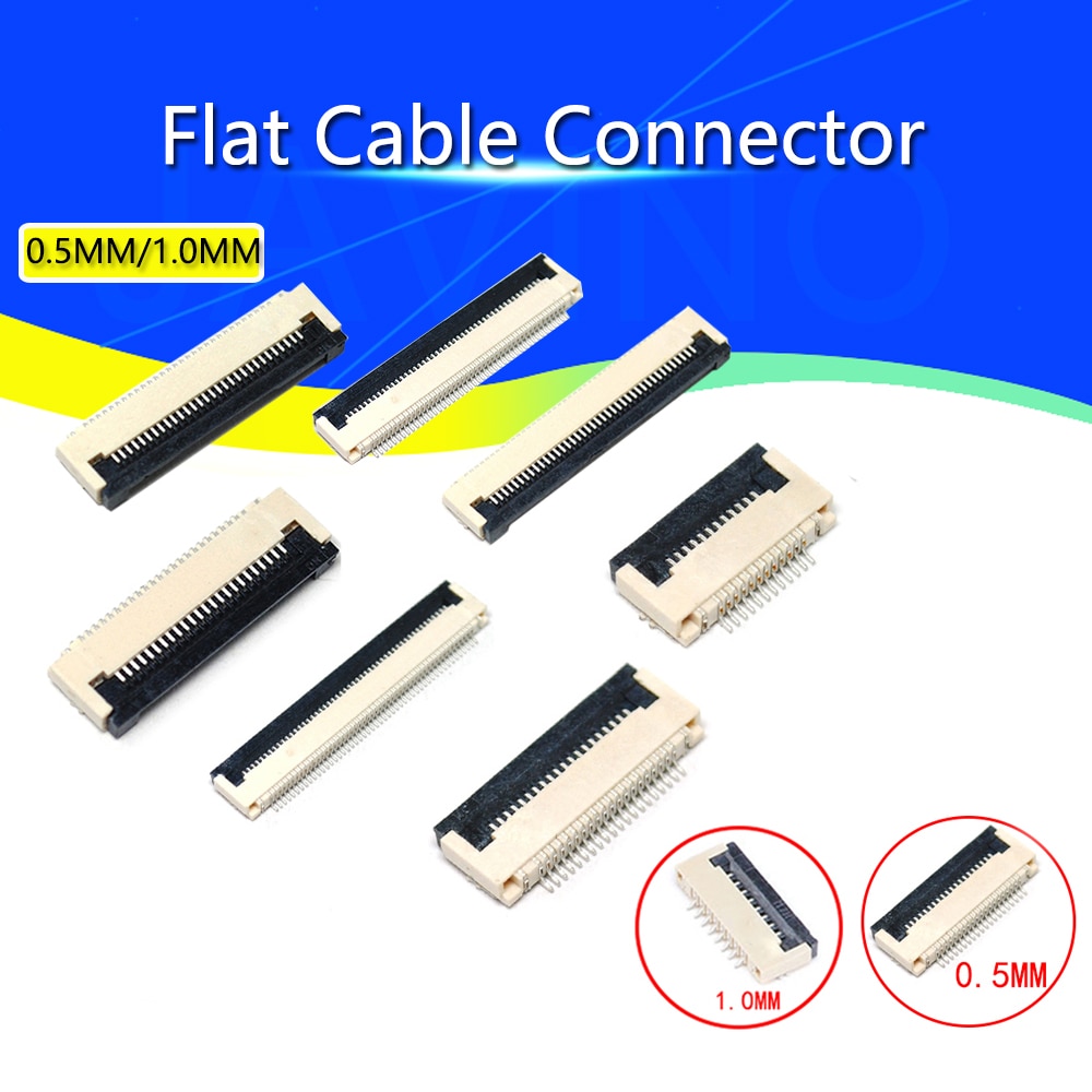 10 stks 0.5mm/1mm Pitch Onder Clamshell Socket FPC FFC Platte Kabel Connector 4 P 5 P 6 P 8 P 10 P 12 P 14 P 16 P 20 P 22 P 24 P 30 P 34 P