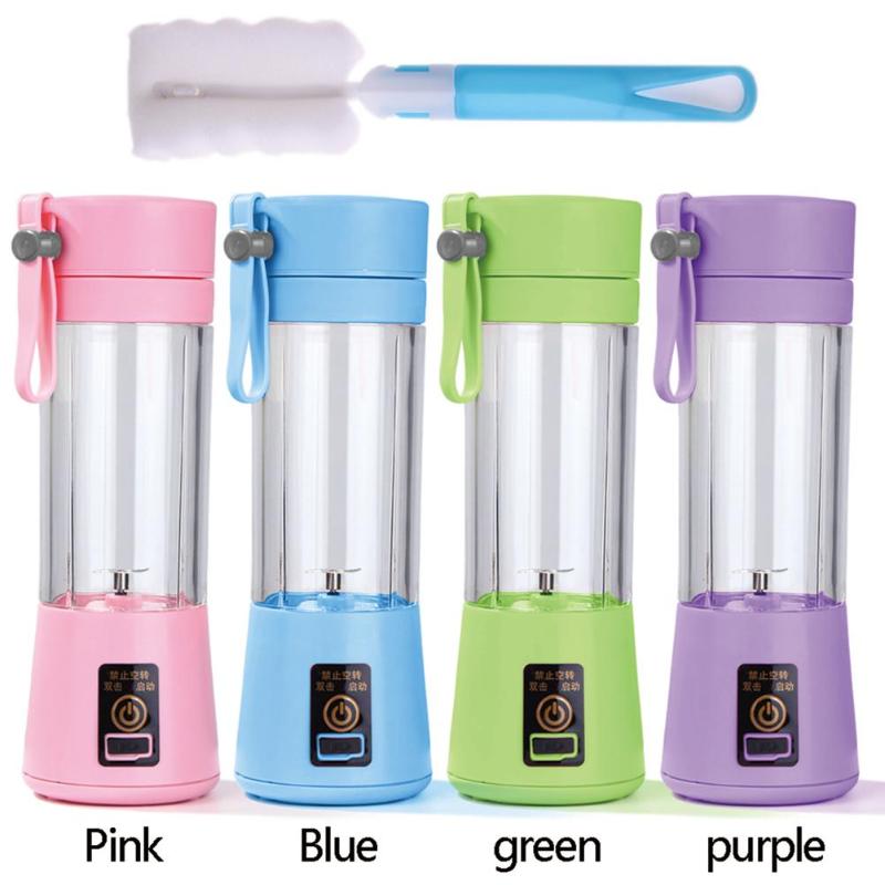 Vaso exprimidor eléctrico de 380ml, licuadora recargable por USB, máquina mezcladora, Mini licuadora de zumo, mezcladora rápida, procesador de alimentos,