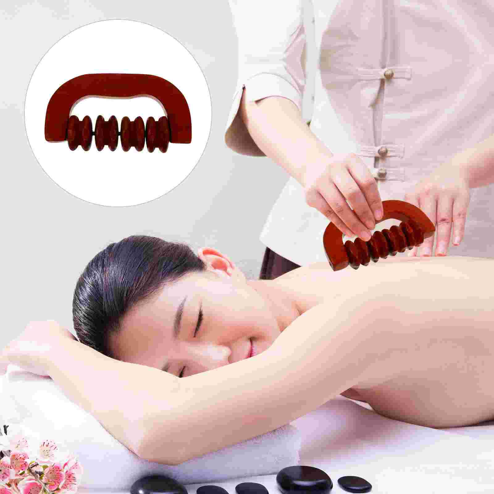 1 Pc Hand-held Muscle Massager Fitness Roller Muscle Roller (Wood Color)