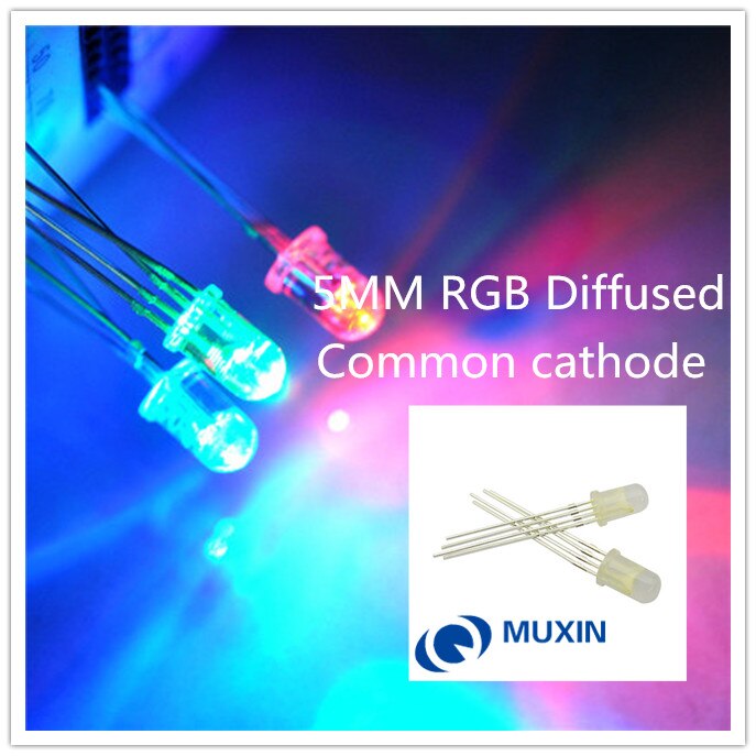 5mm led diffust tåget flerfarvet 4 pin fælles katode rgb 50 stk / lotlight emitterende diode lampe perle rund plug-in diy kit