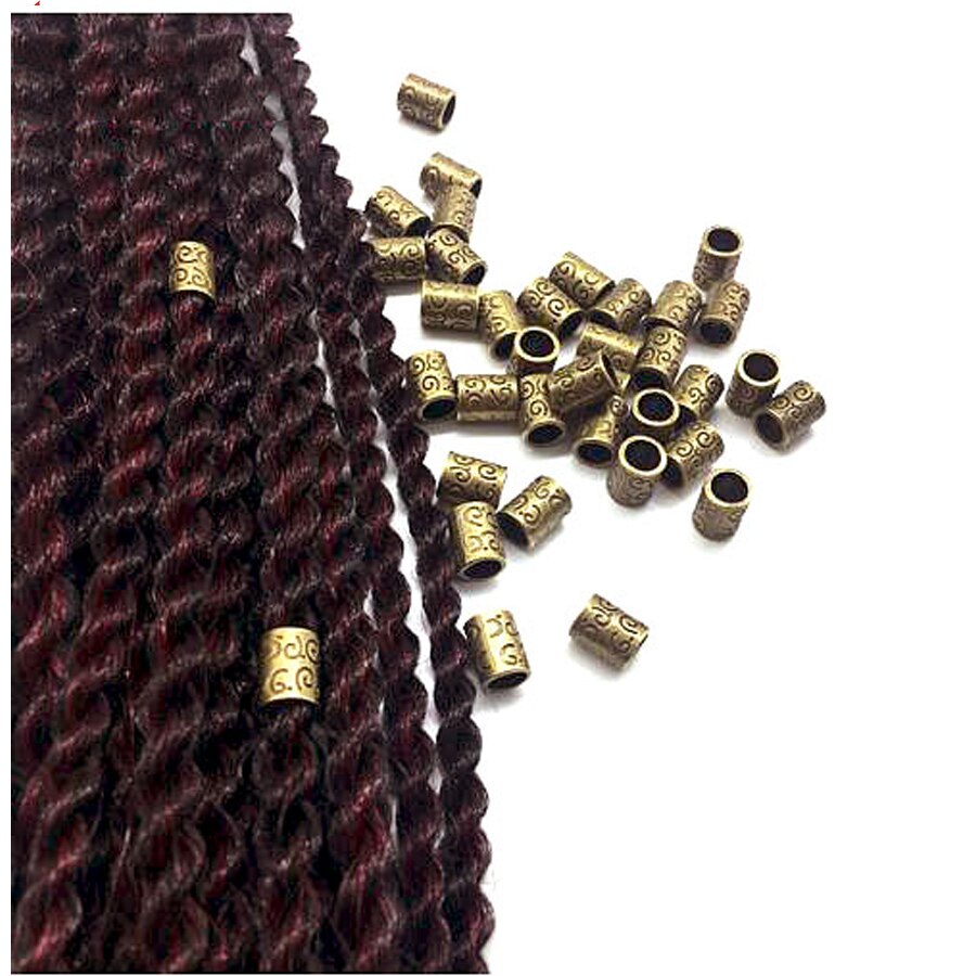Leeons koraliki robić włosów na plecionki pierścienie robić włosów dla warkocze Dreadlock akcesoria metalowe koraliki robić boi robić przedłużania włosów 20 sztuk mankiety/rury