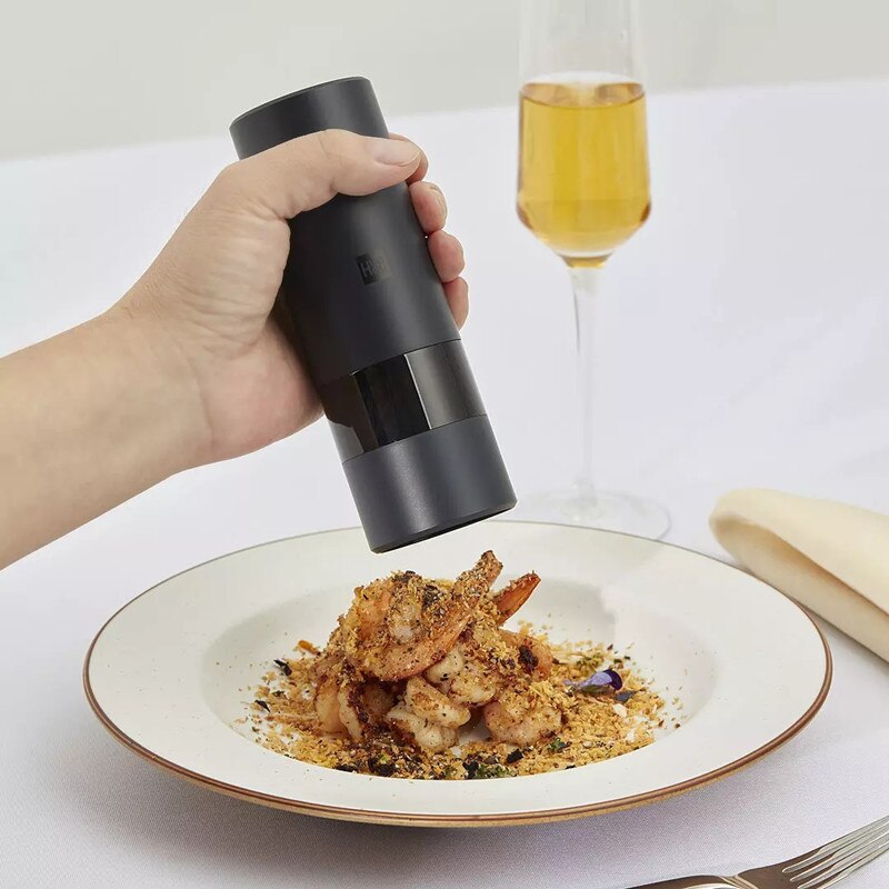Xiaomi Elektrische Automatische Molen Peper En Zout Molen Modi Peper Spice Graan Porselein Slijpen Kern Molen Keuken: Black no battery