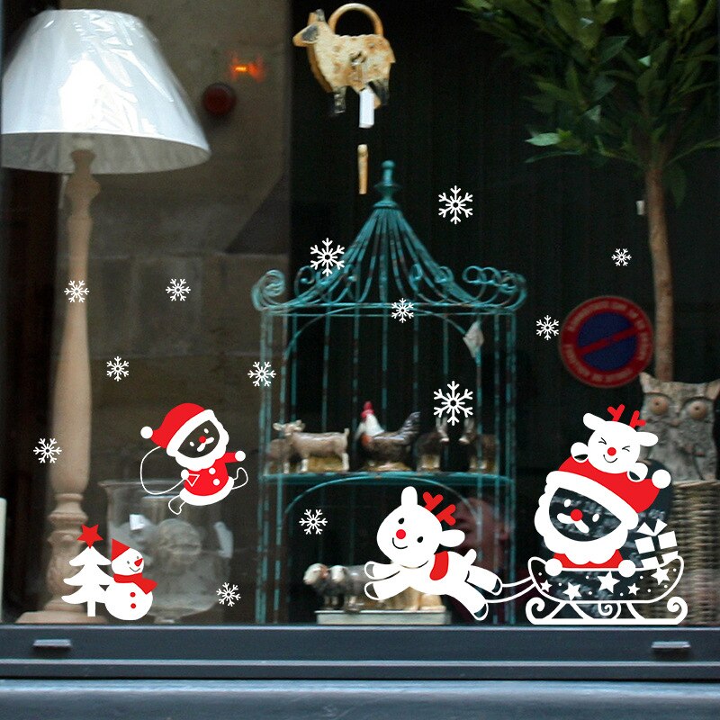 Kerst Stickers Muurstickers Kerst Muur Raam Stickers Sneeuwvlok Kerst Decoratie Kerst Raamsticker: 01