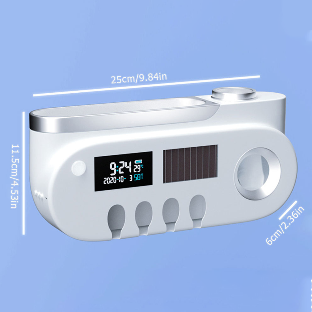 UV Toothbrush Holder Automatic Toothpaste Dispenser Toothbrush Sterilizer Toothpaste Squeezer Toothbrush Sanitizer USB Charge