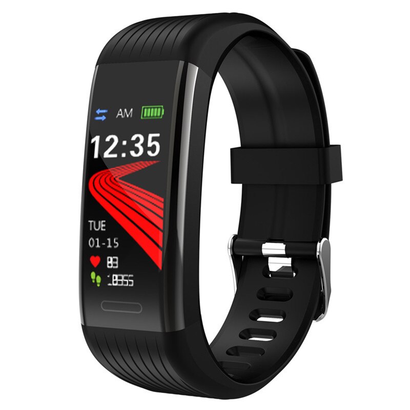 R1 smart armbånd skridttæller pulsmåler blodtryk fitness tracker sport vandtæt urbånd til huawei xiaomi ios: R1 sorte