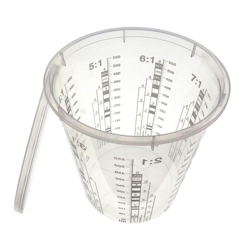 5Pcs Disposable Graduated Clear Plastic Paint Mixing Cups Calibrated Mixing Ratios Measuing Cups For Paint Resin Tools