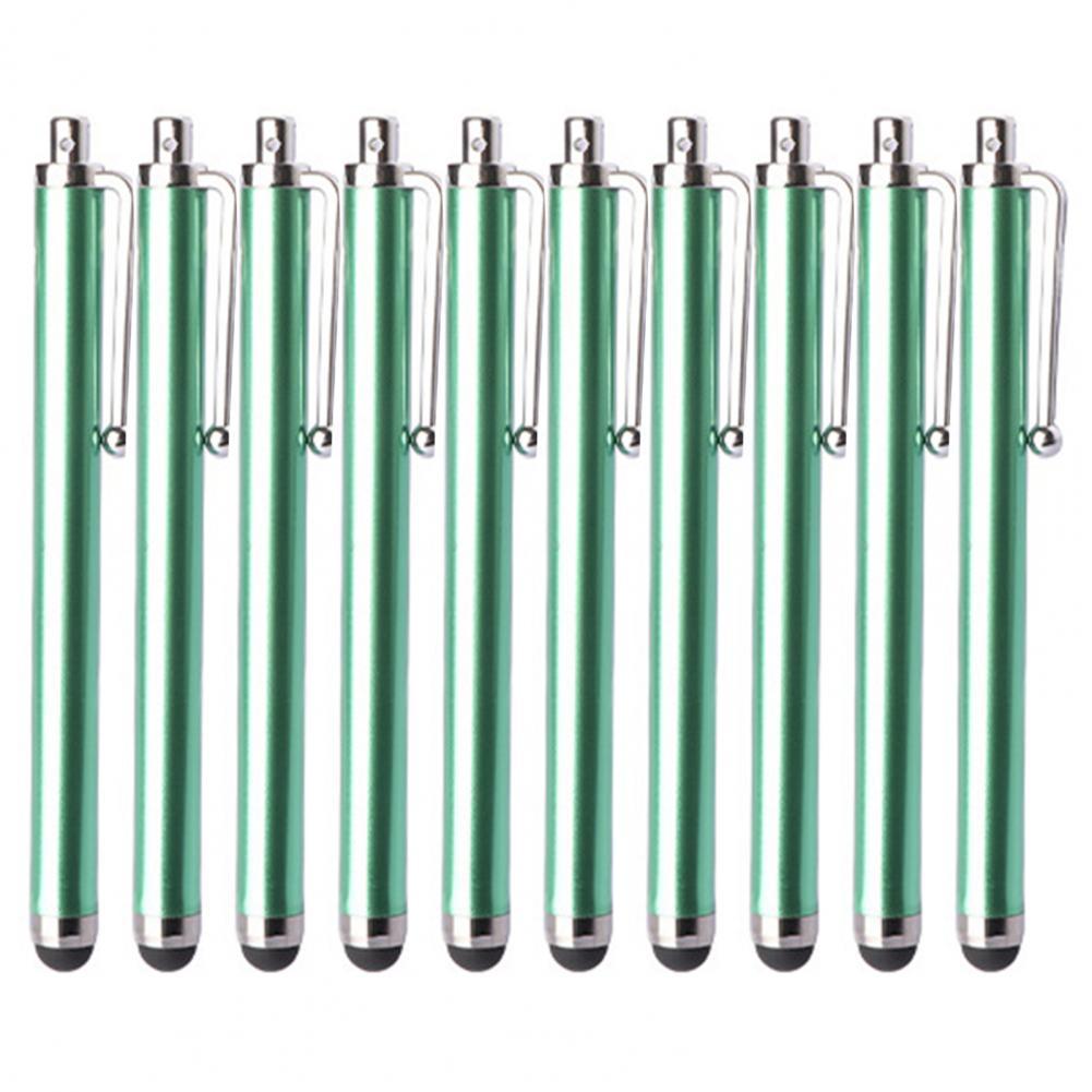 10Pcs Cell Phone Pen Universal Metal Touch Screen Pen Stylus Pens for Ipad Apple Samsung Tablet All Capacitive Screen with Clip: Green