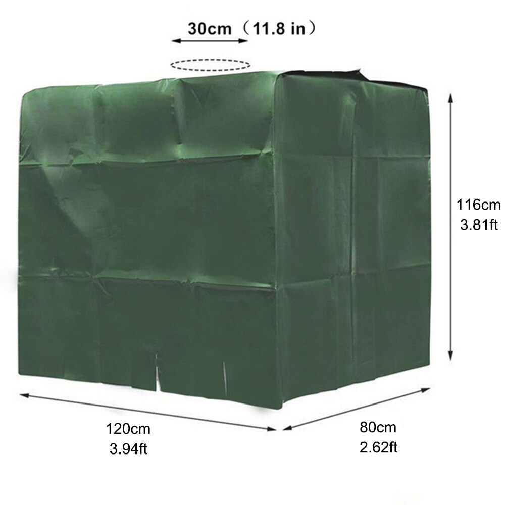 Outdoor Ibc Watertank Cover Waterdichte 210D Oxford Doek Ibc Container Protector Voor 1000/800/600 Liter Zonnebrandcrème Ibc Tank: 800L Green