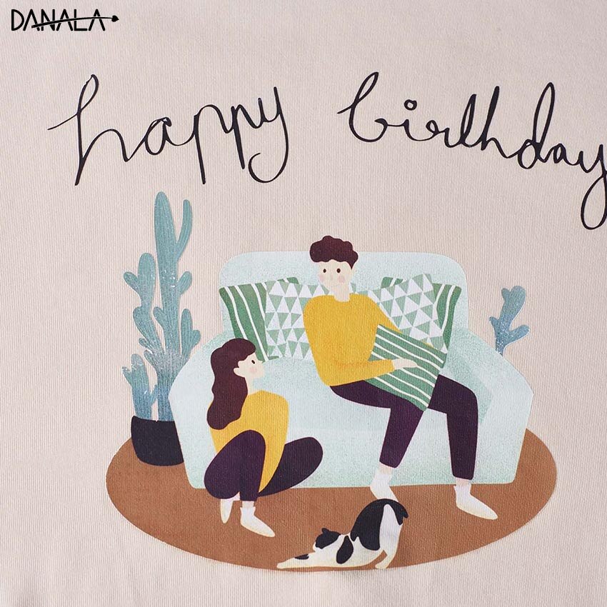 Danala 100% Katoen Casual Pyjama Sets Vrouwen Korte Mouw Print Nachtkleding Sets Meisjes Thuis Kleding Voor Vrouwen Thuis Suits Pyjama