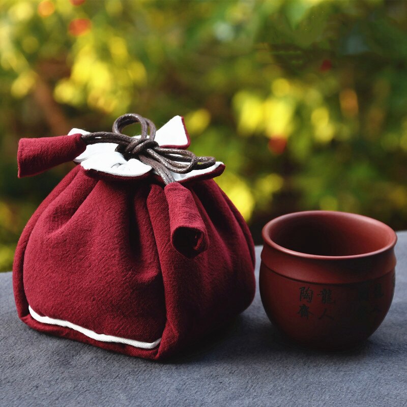 Travel Tea Pot cup Storage Bag Cotton Tea Cup Cloth Bag Solid Teaware protective jacket Outdoor Three Layer Tea Accessory ZH561