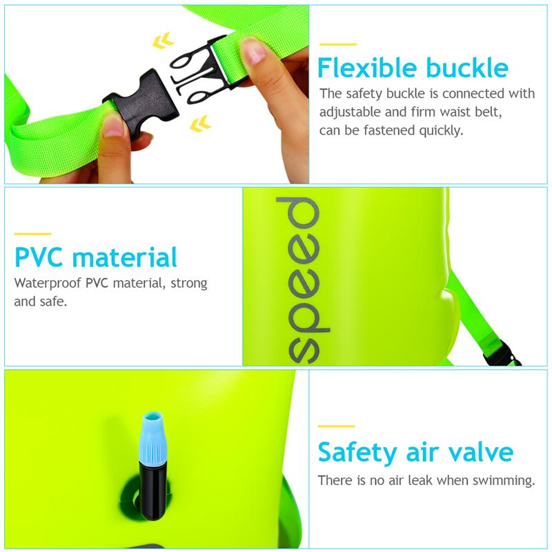 Swimming Bubble Safety Float With Adjustable Waist Belt For Open Water Swimming Safe Swim Buoy Float Training Bl12936
